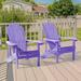 Rosecliff Heights Bamma Set Of 2 Adirondack Chairs Weather Resistant For Patio Garden, Backyard, Patio & Indoors Plastic/Resin in Indigo | Wayfair