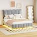 Ivy Bronx Charboneau Platform Bed Upholstered/Velvet, Metal in Gray | 47.2 H x 62.6 W x 85 D in | Wayfair E7C029A6241F4480BCEEFEA0C405FAF2