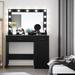 Ebern Designs Frisco Vanity Wood in Black | 55.76 H x 36.2 W x 15.72 D in | Wayfair 5D30FF95E1464C6FA9A59755ABAF2999