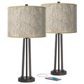 Al Fresco Susan Dark Bronze USB Table Lamps Set of 2