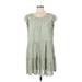 House of Harlow 1960 Casual Dress - Mini Scoop Neck Short sleeves: Green Solid Dresses - Women's Size Medium