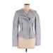 Dolce Cabo Faux Leather Jacket: Short Gray Print Jackets & Outerwear - Women's Size Medium