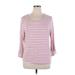 Croft & Barrow Long Sleeve Top Pink Boatneck Tops - Women's Size X-Large Petite