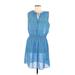 Lauren by Ralph Lauren Casual Dress - Popover: Blue Paisley Dresses - Women's Size 8