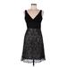 Moulinette Soeurs Casual Dress - Party V Neck Sleeveless: Black Print Dresses - Women's Size 6