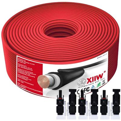Xiiw - 2PACK Solarkabel Rot+Schwarz 100+100m 4mm² 12AWG 1800V Verlängerungskabel inkl.Solarstecker Image