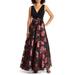 Floral Jacquard Faux Wrap Ballgown