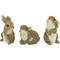 La tana dei Conigli Statuetta animali da giardino, poliresina, a colori, 12,75 cm, Set of Three