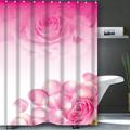 Valentine's Day Shower Curtain with Hooks for Bathroom Bathroom Decor Set Polyester Waterproof 12 Pack Plastic Hooks