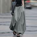 Women's Skirt A Line Swing Long Skirt Maxi High Waist Skirts Pocket Solid Colored Street Daily Winter Polyester Fashion Casual Black Red Gray