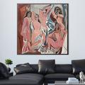 Hand painted Pablo Picasso Famous painting Canvas Art wall Painting Wall Art Living Room Home Decor Canvas Gift handmade Picasso Framed Art painting Gift Pablo Picasso Les Demoiselles d'Avignon