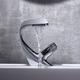 Bathroom Sink Faucet, Brass Waterfall Mixer Basin Taps Chrome Finish Single Handle One Hole Bath Tap with Hot and Cold Hose