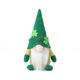 St. Patrick's Day Holiday Decoration: Rudolph Doll with Irish Tricolor Green Hat, No-Face Old Man with Green Leaf