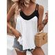 Tank Women's White Color Block Cut Out Street Daily Fashion Spaghetti Strap S