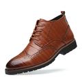 Men's Boots Brogue Dress Shoes Lug Sole Walking Casual Daily Leather Comfortable Booties / Ankle Boots Loafer Black Yellow Brown Spring Fall