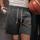 Men's Sweat Shorts Shorts Casual Shorts Drawstring Elastic Waist Plain Comfort Short Holiday Beach Weekend Fashion Casual Black Light Grey Micro-elastic