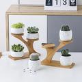 1pc Tiered Plant Stands Succulent Pot Small Plant Shelf Stand For Indoor Plants Mini Wooden Corner Display Rack For Tabletop Windowsill Flower Shelf Garden Home Office Desk Decor Bathroom Accessories