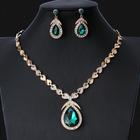 Hoop Earrings 1 set White Cubic Zirconia 18K Gold Plated Rhinestone 1 Necklace Earrings Women's Basic Elegant Korean Classic Drop Pear Jewelry Set For Party Wedding Carnival / Bridal Jewelry Sets