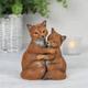 Animal Figurine Statue Sculpture Craft Ornaments,Art Creative Garden Hugging Animal Statue Polyresin Sculpture Figurine Indoor Crafts Landscape Decoration, Fox Statu