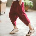 Boys Linen Pants Kids Boys Pants Trousers Pocket Solid Color Soft Comfort Pants Outdoor Cool Daily Basic claret Black Yellow High Waist