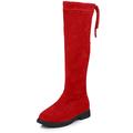 Girls' Boots Daily Mid-Calf Boots School Shoes Faux Fur Big Kids(7years ) Little Kids(4-7ys) School Daily Outdoor Zipper Lace-up Black Red Brown Winter