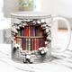 3D Bookshelf Mug - A Library Shelf Cup, Funny Library Bookshelf Mug, Book Lovers Coffee Mugs, Bookshelves Hole In A Wall Latte Mug, Creative Space Design Multi-Purpose Ceramic Mug