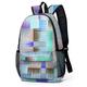 Women's Backpack School Bag Bookbag 3D Print Commuter Backpack School Outdoor Daily Geometric Polyester Large Capacity Lightweight Durable Zipper Print Red Blue Rainbow