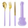 Cutlery Set 3Pcs/Set Silverware Cutlery with Guitar Box Dinnerware Spoon Fork Chopsticks Set Travel Tableware