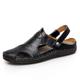 Men's Sandals Leather Sandals Plus Size Handmade Shoes Comfort Shoes Casual Beach Daily Beach Cowhide Breathable Loafer dark brown Yellow brown Black Summer