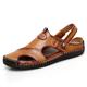 Men's Sandals Leather Sandals Plus Size Handmade Shoes Comfort Shoes Casual Beach Daily Beach Cowhide Breathable Loafer dark brown Yellow brown Black Summer
