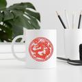 Dragon Coffee Mug - 11oz Ceramic Tea Cup: White Novelty Mug with Paper Cutting Element Dragon Design, Ideal for Summer or Winter Drinks - Creative Gift for 2024, New Year, Chinese New Year, Year of the Dragon - 1Pc