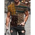 Men's Plus Size Shirt Big and Tall Graphic Round Neck Print Short Sleeve Summer Spring Summer Basic Casual Big and Tall Street Casual Tops