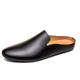 Men's Clogs Mules Comfort Loafers British Style Plaid Shoes Half Shoes Comfort Shoes Casual British Daily Leather Loafer Black White Brown Summer Spring