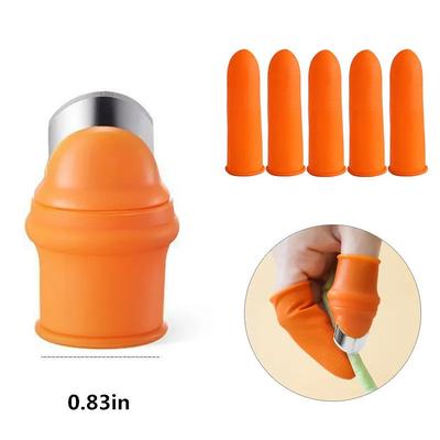 1pc Silicone Finger Protector With Blade Garden Silicone Thumb Knife Universal Finger Cutter Vegetable Gardening Kitchen Tool