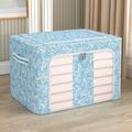 Large Capacity Clear Storage Box, Foldable Blanket Comforters Quilt Packing Cube, Portable Storage Bin Basket For Moving Bedroom