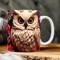 3D Owl Mugs, Funny 3D Animals Mug, Creative Space Design Multi-Purpose Mugs, Animals Lovers Coffee Mug, Cute Mug Ceramic Coffee Mugs, Cool Birthday Christmas Gifts for Women and Men