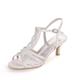 Women's Wedding Shoes Valentines Gifts Party Wedding Sandals Bridal Shoes Bridesmaid Shoes Kitten Heel Open Toe Elegant Minimalism Sweet Walking Satin T-Strap Ankle Strap Black White Ivory