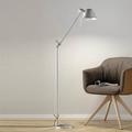 Floor Lamp Standing Lamp Adjustable Architect Swing Arm Standing Reading Lamp With Metal Base Modern Design Study Lamp With Switch For Living Room Bedroom Piano Room(Silver)