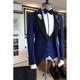White Royal Blue Sky Blue Men's Wedding Party Tuxedos 3 Piece Solid Colored Peak Tailored Fit Single Breasted One-button 2023