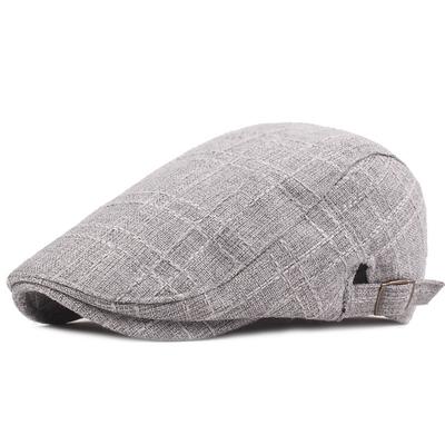 Men's Flat Cap Black Beige Flax Fashion Streetwear Stylish 1920s Fashion Outdoor Daily Going out Plain Warm