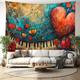 Art Heart Guitar Hanging Tapestry Wall Art Large Tapestry Mural Decor Photograph Backdrop Blanket Curtain Home Bedroom Living Room Decoration