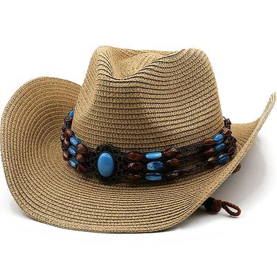 Women's Cowboy Hats Vintage Turquoise Band Vacation Western Hats