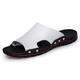 Men's Sandals Slides Flip-flops Casual Daily Faux Leather Loafer Black White Blue Spring