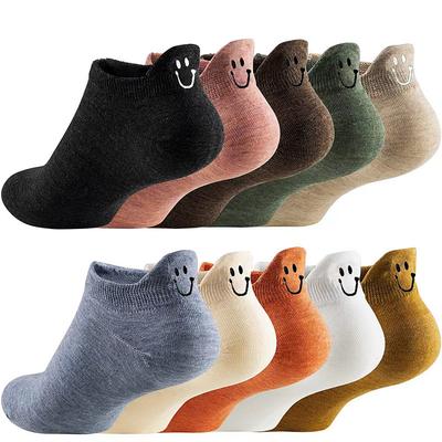 10 Pairs Women's Ankle Socks Low Cut Socks Work Daily Holiday Retro Cotton Simple Classic Casual Elastic Casual Sports Socks