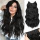 Invisible Wire Hair Extensions - 20 Inch Halo Hair Extensions Auburn Long Wavy Synthetic Hairpiece with Transparent Wire Adjustable Size 4 Secure Clips for Women