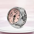 1pc Pop Fashion Women Mens Finger Ring Watch Quartz Movement Adjustable Stainless Steel Band Fashion Jewelry Ring Elastic Band