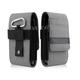 Vertical Nylon Dual Pocket Phone Holster Pouch Belt Clip Case Holder Oxford Cloth Sports Mobile Phone Bag Double Divided Design Power Bank Organizer Earphone Storage Card Storage