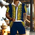 Baroque Men's Resort 3D Printed Hawaiian Shirt And Shorts Set Regular Fit Short Sleeve Beach Shirts Suits Summer Vacation Daily Wear S TO 3XL