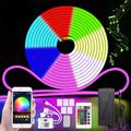 Neon Rope Smart RGB LED Light Strip Kit Work with Alexa Google 3M 12V RGB WIFI 5M 25M WiFi Phone App Control Including Adapter Kit Suitable for DIY Installation