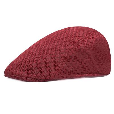 Men's Flat Cap Black White Polyester Mesh Streetwear Stylish 1920s Fashion Outdoor Daily Going out Plain Breathability